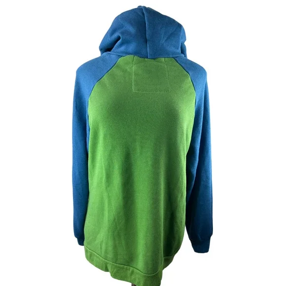 *Rare* Aviator Nation 5 Stripe Hoodie Full Zip Colorblock Jacket Green Blue XXL - Picture 7 of 15
